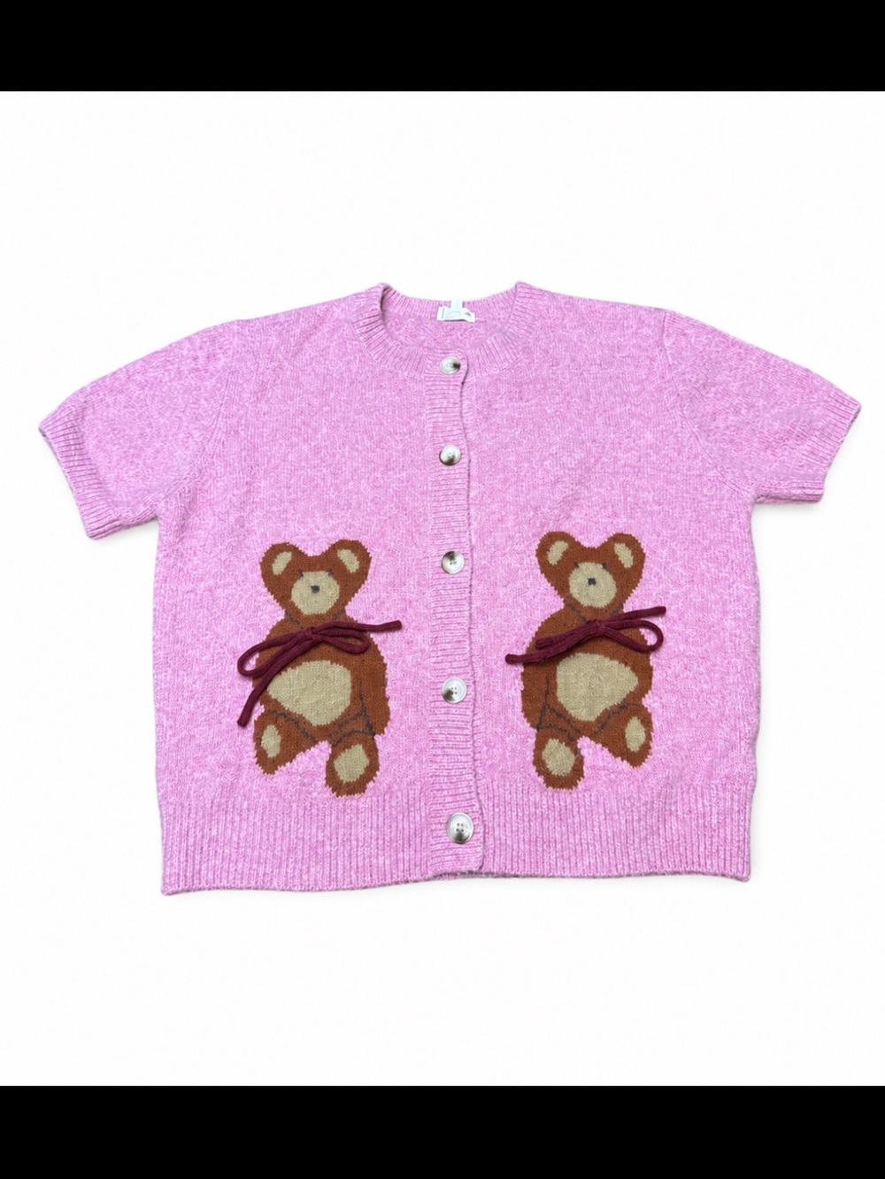 BiBi Pink Teddy Bear Cardigan - Picture 2 of 9